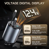 Retractable Car Charger 120W , Upgraded 4 In 1 Fast Car Phone Charger, Retractable Cables And Usb Car Charger Adapter, Compatible With Iphone 16/15/14/13/12 Pro Max , Samsung, Pixel