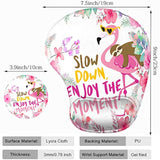 2 Pack Gaming Mouse Pad And Coaster,Ergonomic Mouse Pad With Wrist Support Gel,Non-Slip Pu Base,Easy Typing Pain Relief Effect,Suitable For Office And Home (Cute Sloth And Flamingo)
