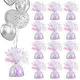 Ombre Iridescent Heavy Solid Balloon Weights Pack Of 12, Table Centerpiece Diy Décor For Bridal Shower, Party Decoration, (5 Oz, 4.7 Inches Tall) Balloon Anchor For Helium Balloon