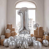 40-Inch Big Silver Number 1 Foil Helium Balloon Jumbo Birthday Anniversary Decor
