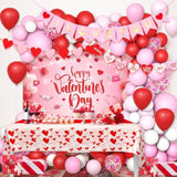 Valentine'S Day Balloon Garland Arch Kit,I Love You Banner Red Pink White Confetti Balloons For For Women Girls Wedding Engagement Mother'S Day Anniversary Decoration Supplies