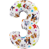 26 Inch Paw Patrol Number 3 Foil Balloon – Kids Birthday Party Balloon – Paw Patrol Number Balloons 1–6 Available
