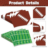 Pack Of 50, Football Paper Napkins, 25 Brown Football And 25 Green Field Design Disposable Cocktail Napkins For Sports Football Game Events Supplies Birthday Party Decorations, 13X13 Inches Unfolded