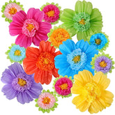 12 Giant Rainbow Tissue Paper Flowers (20") – Fiesta Party & Wall Decor, Classroom Craft