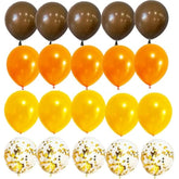 20pcs Fall Balloons Brown Orange Yellow Gold Confetti for Birthday Thanksgiving Party Decor