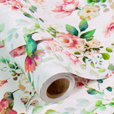Romantic Pink Flower & Birds Gift Wrap - 17"x33' for Weddings, Holidays, and More