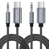 Aux Cord To Usb C (2 Pack),Type C Male To 3.5Mm Male Jack Audio Cord Compatible With Iphone 15 Pro Max,Car Stereo,Speaker,Headphones,Samsung Galaxy S24 S23 S22 S21 Ultra S20+ 5G(3.28Ft, Grey)