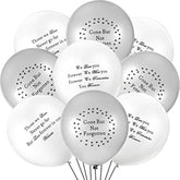 60 Memorial Balloons – White & Silver Remembrance Balloons for Funerals, Celebration of Life