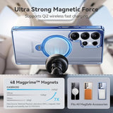 Titanium Blue 360° Spin Magnetic Stand For Samsung Galaxy S25 Ultra Case, 16Ft Protection, Fit For Magsafe, Protective Polish S25 Ultra Case With Kickstand Ring 6.9"