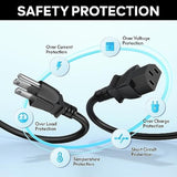 Power Cord Replacement For Treadmills And Computers, Extra Long 8 Feet Cord Compatible With Peloton Tread And Superfit Treadmill, 14 Awg Heavy Duty Ac Power Supply Cable, Universal 3 Prong