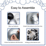 124pc Black & Silver Balloon Garland Kit – Metallic and Confetti Balloons for Party Decor