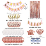 Rose Gold Birthday Party Decorations Kit, Confetti Foil Rose Gold Ball