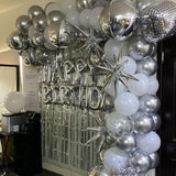 12Pcs Silver Foil Balloons 22, 15, 10in Metallic Chrome Party Decorations