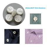 20 Pieces 10Mm (2/5 Inch) Genuine White Mother Of Pearl Buttons For Sh