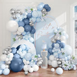 146Pcs Blue Balloon Garland Kit Light Blue & White Balloons for Showers & Parties