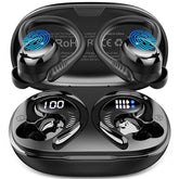Wireless Earbuds Sport, New Bluetooth 5.4 Headphones With Earhooks, 50H Stereo Deep Bass Over Ear Buds With 4 Enc Noise Canceling Mics, Ip7 Waterproof Earphones For Running Workout Gym -Black