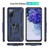 Galaxy S20 FE Case with Screen Protector and Ring Shockproof Blue