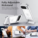 Magnetic Case For Google Pixel 9/9 Pro, Adjustable Kickstand, Grade Drop Tested, Non-Slip Shockproof Slim Case, Clear