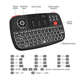 (Upgrade) I4 Mini Bluetooth Keyboard With Touchpad, Blacklit Portable Wireless Keyboard With 2.4G Usb Dongle For Smartphones, Pc, Tablet, Laptop Tv Box Ios Android Windows Mac.Black