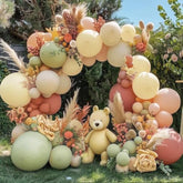 Pastel Balloon Arch Kit: Dusty Pink, Green, Yellow, Peach & White Sand