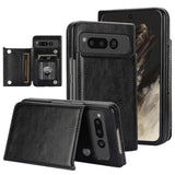 Compatible With Google Pixel Fold Wallet Case With Kickstand,Matte Pu Leather Protective Shockproof Anti-Scratches Anti-Drop Card Holder Wallet Case With For Google Pixel Fold 2023 Black