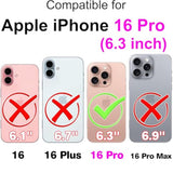 Designed For Iphone 16 Pro Case Wallet,Women Flip Folio Cover With Embossed Pu Leather Stand Credit Card Holders Slots Wrist Strap Phone Case For Iphone 16 Pro 6.3 Inch (Blue Butterfly)