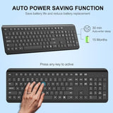 Wireless Keyboard, 2.4G Full-Sized Cordless Usb Silent Computer Keyboard, Ergonomic Tilt Angle, Sleep Mode, Long Battery Life, For Windows, Mac Os Laptop/Pc/Desktop/Notebook