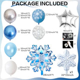 Snowflake Balloon Garland Arch Kit Winter Snowflake Balloons With Silver Blue White Snow Confetti Latex Balloon For Winter Wonderland Christmas Baby Shower Princess Birthday Party Decor