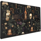 Vintage Aesthetic Xl Extended Large Gaming Mouse Pad - Black Academia Mystical Green Plant Design - Computer Laptop Keyboard And Mouse Mat Desktop Protector - 31.5 X 15.8 In