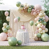 Pink And Green Balloon Arch Garland Kit, 122Pcs Ivory Sand White Dusty Pink Sage Green Spring Balloons For Women Girl Boho Bridal Wedding Baby Shower Engagement Birthday Party Decorations