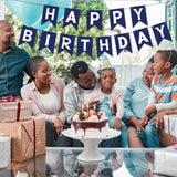 Navy Blue Happy Birthday Banner Signs Party Decorations For Women Men Girls Boys