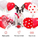75Pcs Valentine’s Day Heart Balloons Kit 12" Red White Confetti Latex Party Decor