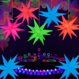 Mega-L Glow Glow In The Dark Party Supplies, 5 Pcs Neon Star Balloons Kit β Neon Foil Explosion & 12 Pt Cone Balloons For Arches/Garlands. Perfect For Birthday, Wedding, Anniversary, Graduation Party