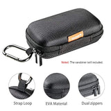 Rectangle Small Hard Eva Case - Portable Protection Earbud Case Zipper Pouch For Headset, Earphone, Flash Drive, Charging Cable, Key - Mesh Inner Pocket Durable Exterior Universal Carrying Bag