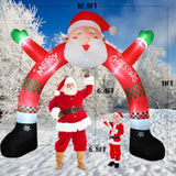 11 Ft Christmas Inflatable Archway Decorations, Christmas Inflatable Santa Claus Arch Blow Up Yard Decorations With Buil