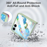 For Samsung Galaxy Z Flip 7 Case With Screen Protector Ring Shockproof Protective Cover Flip Z 7 Phone Case For Galaxy Z Flip 7 5G 2025 - Green