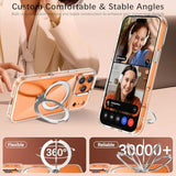 Clear iPhone 17 Pro Max Case with 360°Spin Magnetic Stand, Compatible with MagSafe, Rotatable Ring Holder, Clear Cover Anti-Yellowing Protection Case for iPhone 17 Pro Max 6.9"