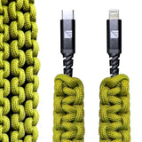 Darrk Energy Lightning to C Paracord Cable & USB C to C Paracord Cable (18W, Green)