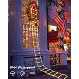 Christmas Decorations Led Ladder Lights With Climbing Santa Claus, 10Ft Outdoor Christmas Decorative Lights - 8 Modes Xm