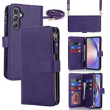 Samsung Galaxy A54 5G Premium PU Leather Wallet Case with Card Holder and Crossbody Strap