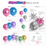 Disco Balloon Arch Kit: 70s Party Decorations with Metallic Stars