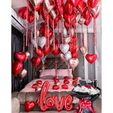 Valentines Day Balloons Kit Anniversary Decorations With Love Foil Balloons Heart Foil Balloons Rose Petal For Valentines Day Decorations Romantic Special Night Will You Be My Girlfriend