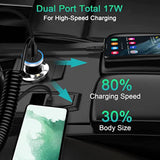 Android C Type Usb C S25 Edge Car Charger Fast Charging For Samsung Galaxy S25 Ultra/25 Plus/S24 Ultra/S23/S22/A56/A36/A26/A16/A06/A54/A53/A35/A55/A05S, Car Adapter Plug 3.4A+3Ft Coiled Usb C Cable