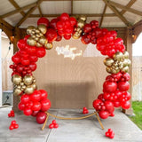 Red Gold Balloons Garland Kit, 120Pcs 18 12 10 5In Red And Gold Balloons With Gold Confetti Balloons For Valentines Wedding New Year'S Party Bachelorette Birthday Engagements Decorations