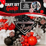 All-In-1 Red Black And White Balloon Arch Kit For Red And Black Birthday Party Decorations – Reds And Blacks Balloons For White Black And Red Balloon Garland Kit – Graduation Black And Red Balloons
