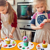 Cupcake Decorating Plates For Kids Party, Kids Cupcake Holder Decorating Tray With 10 Wells For Dessert Sprinkles, Kids Birthday Party Supplies(Set Of 10)