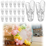 20 Pack Balloon Arch Clips Plastic Spring Clamps 2.4 Inch Heavy Duty Clip For Balloon Arch Kit Birthday Decoration Crafts Backdrop Woodworking Photography Studios (Transparent)