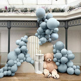 65pcs Dusty Blue Balloon Arch Kit β Double Stuffed Balloons in 3 Sizes for Party