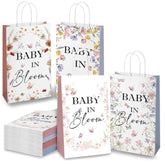 16-Pack Bloom Wildflower Gift Bags 8.6x5x3.7 Inch Boho Baby Birthday Party