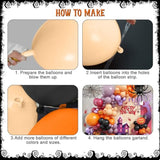 128Pcs Halloween Balloon Arch Kit - Orange, Purple, Black with Spider & Pumpkin Balloons